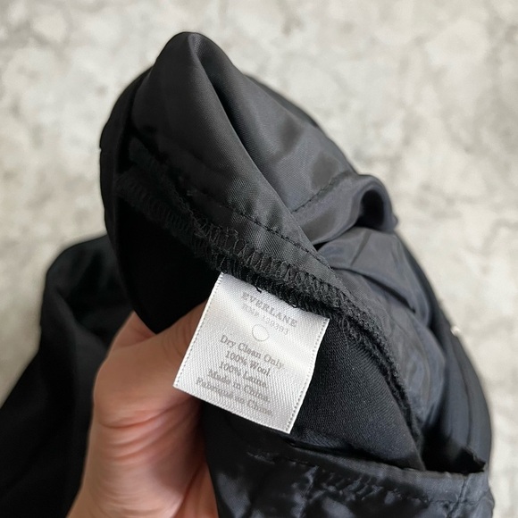 Everlane Black Slim Wool Trouser Pants Black Size 12 - Picture 9 of 9